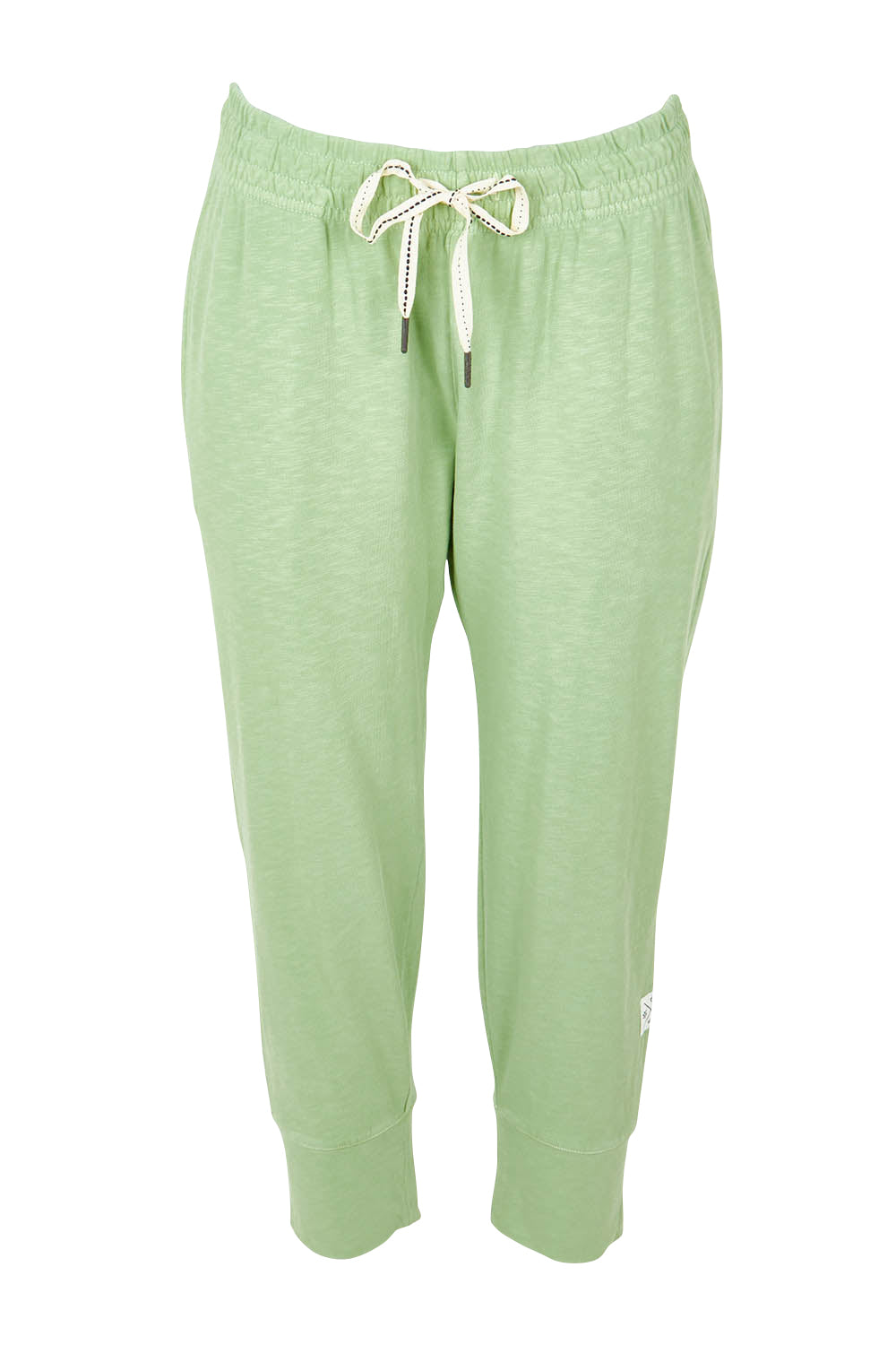 Product shot of the Fundamental Brunch Cotton Pant in colour Quietgreen (Green), from the front