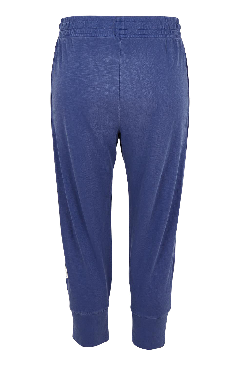 Product shot of the Fundamental Brunch Cotton Pant in colour Vintagebl (Blue), from the back