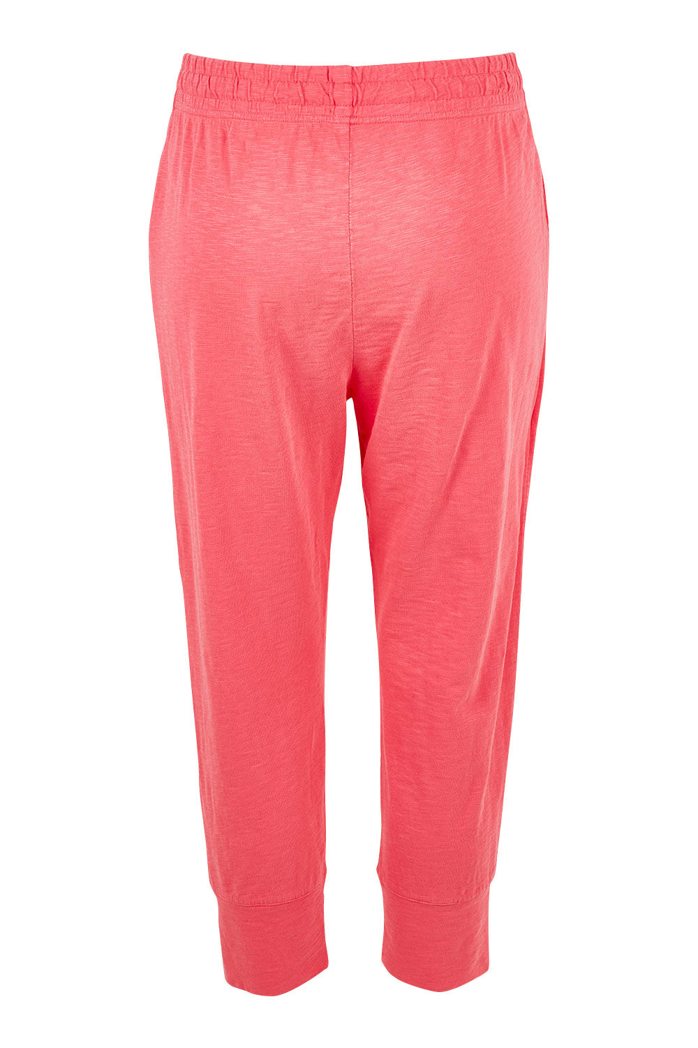 Product shot of the Fundamental Brunch Cotton Pant in colour Watermelon (Red), from the back
