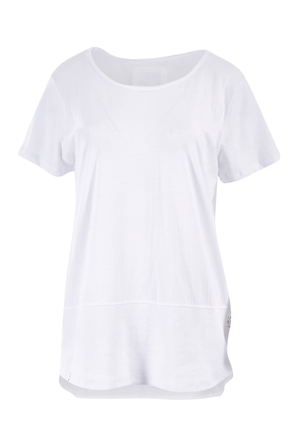 Product shot of the Fundamental Rib Short Sleeve Cotton Tee in colour White (White), from the front