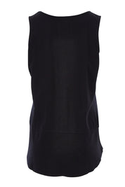 Product shot of the Fundamental Rib Cotton Tank in colour Black (Black), from the back