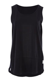 Product shot of the Fundamental Rib Cotton Tank in colour Black (Black), from the front