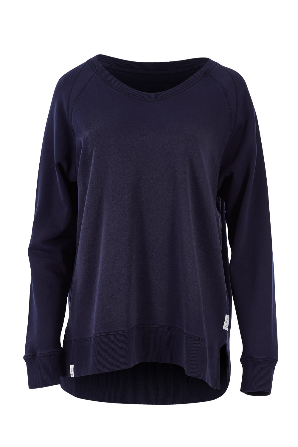 Product shot of the Fundamental Sydney Crew in colour Navy (Blue), from the front