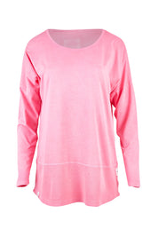 Product shot of the Fundamental Rib Long Sleeve Tee in colour Bubblegum (Pink), from the front