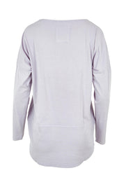 Product shot of the Fundamental Rib Long Sleeve Tee in colour Dustylilac (Purple), from the back