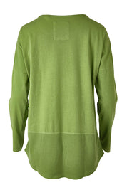 Product shot of the Fundamental Rib Long Sleeve Tee in colour Junglegre (Green), from the back