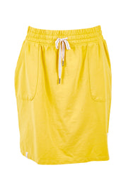 Product shot of the Fundamental Cassie Skirt in colour Mustard, from the front