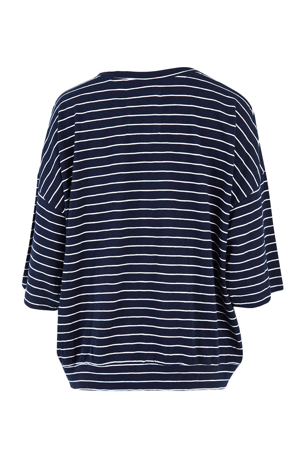 Product shot of the Fundamental Maizie Sweat in colour Navywhite (Blue), from the back