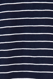 Product shot of the Fundamental Maizie Sweat in colour Navywhite (Blue), detail