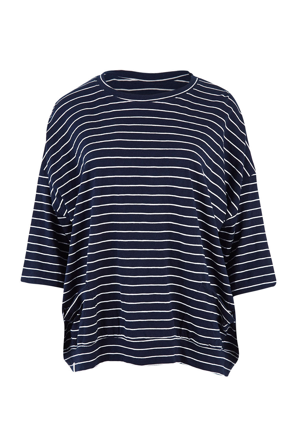 Product shot of the Fundamental Maizie Sweat in colour Navywhite (Blue), from the front