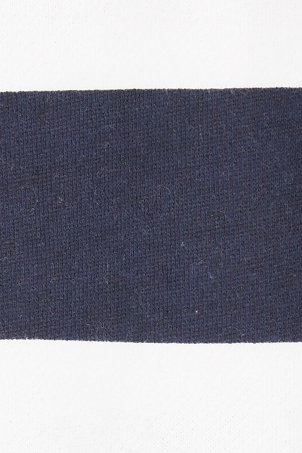 Product shot of the Fundamental Block Stripe Crew in colour Navywhite (Blue), detail
