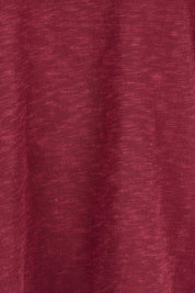 Product shot of the Fundamental Annie 3/4 Sleeve Tee in colour Plum (Purple), detail
