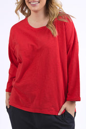 Preloved Fundamental Annie 3/4 Sleeve Tee - Poppy