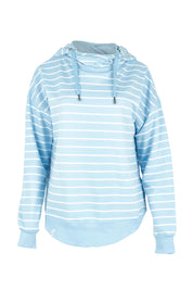 Fundamental Stripe Lounger Scoop Hoody - Lightblue