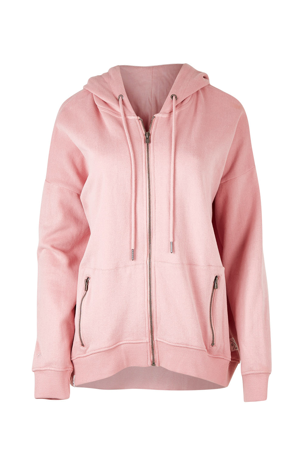 Product shot of the Fundamentals Cosy Hoody in colour Dustypnk (Pink), from the front