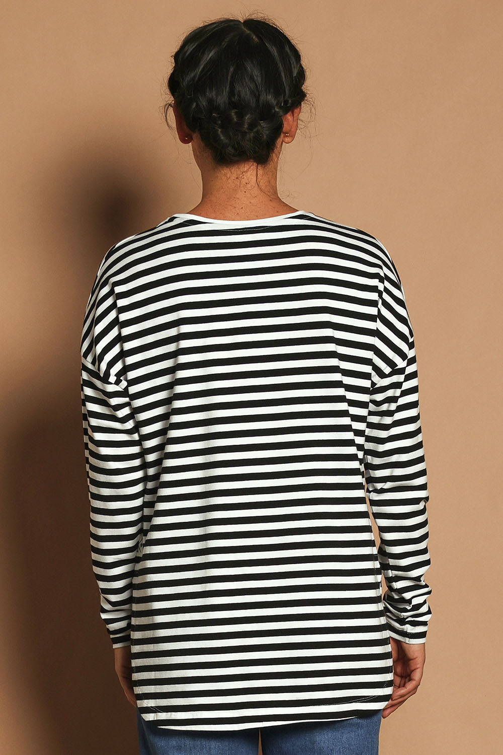 Preloved Fundamental Lauren Stripe LS Tee - Blkwhte