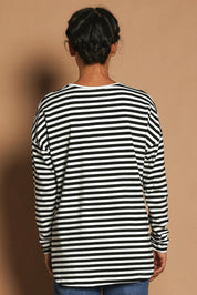 Preloved Fundamental Lauren Stripe LS Tee - Blkwhte