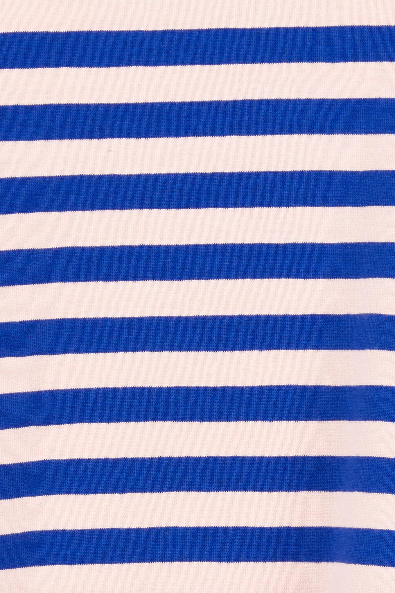 Product shot of the Fundamental Lauren Stripe LS Tee in colour Pinknavy (Pink), detail