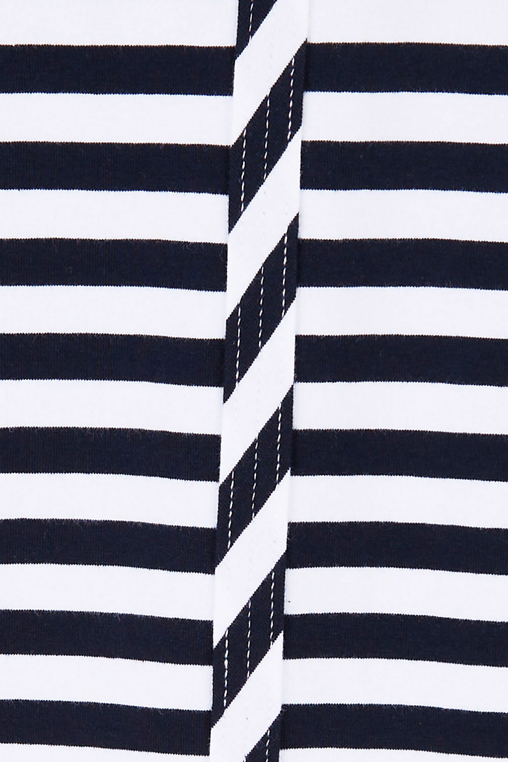 Product shot of the Fundamental Lauren S/S Cotton Stripe in colour Navywhit (Blue), detail