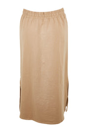 Product shot of the Fundamental Travel Skirt in colour Mocha, from the back