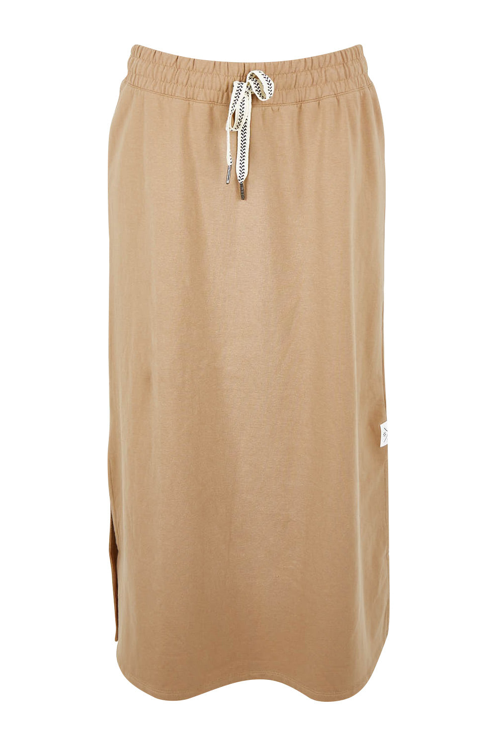 Product shot of the Fundamental Travel Skirt in colour Mocha, from the front
