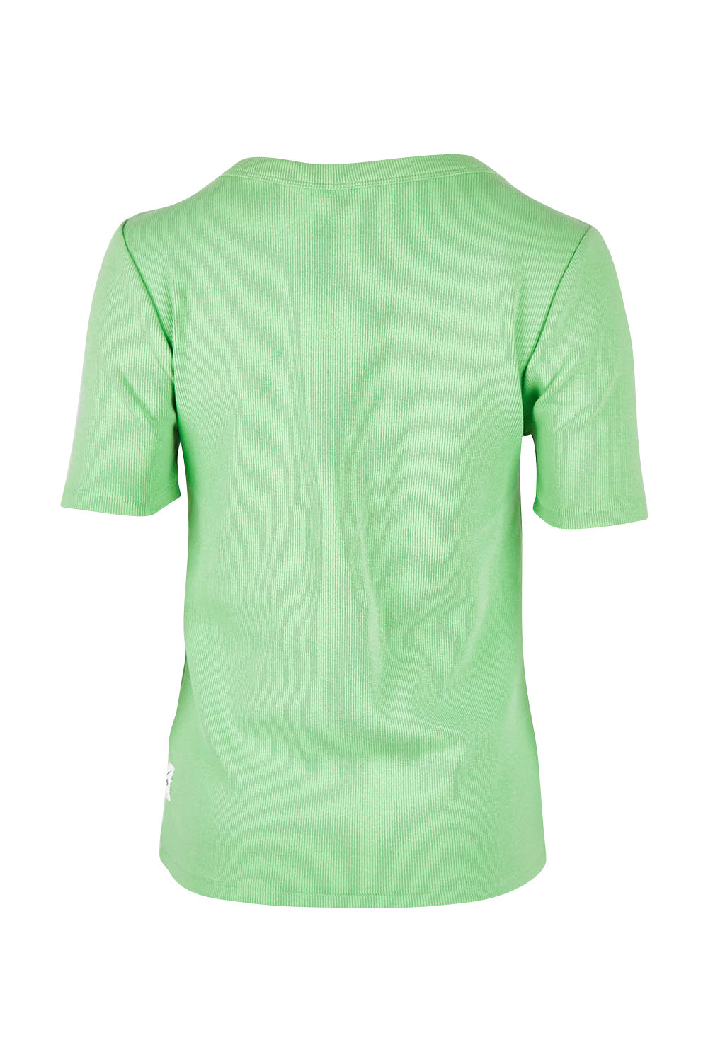 Product shot of the Fundamental Rib Scoop S/S  Tee in colour Meadow (Green), from the back