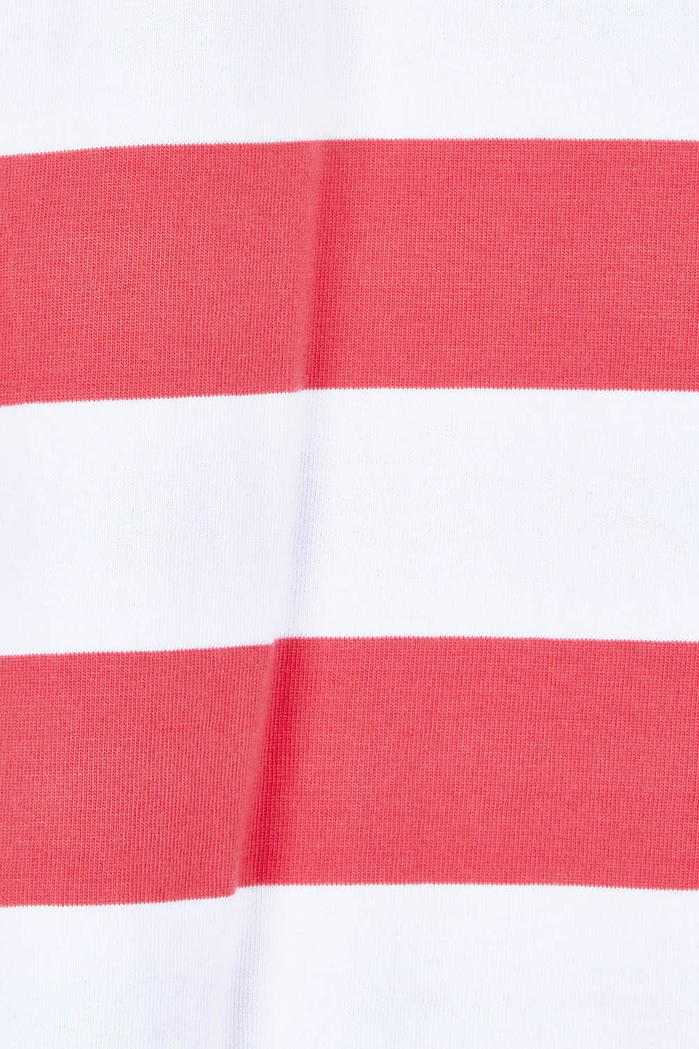 Product shot of the Fundamental Mazie Block Stripe Cotton Sweat in colour Watermelon (Red), detail