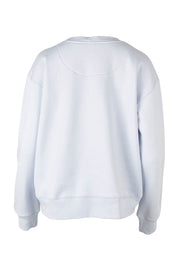 Product shot of the Fundamental Shelly Fleece Crew in colour Lightblue (Blue), from the back