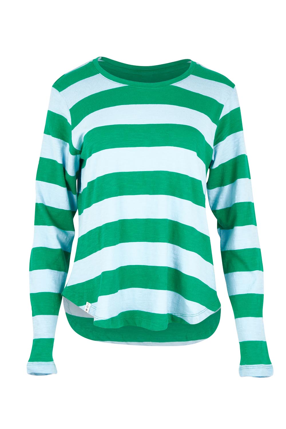 Fundamental Spritz Stripe Cotton Long Sleeve Tee - Turqblue