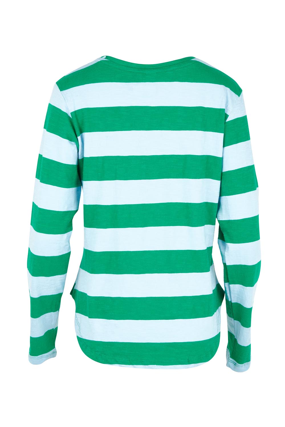 Fundamental Spritz Stripe Cotton Long Sleeve Tee - Turqblue