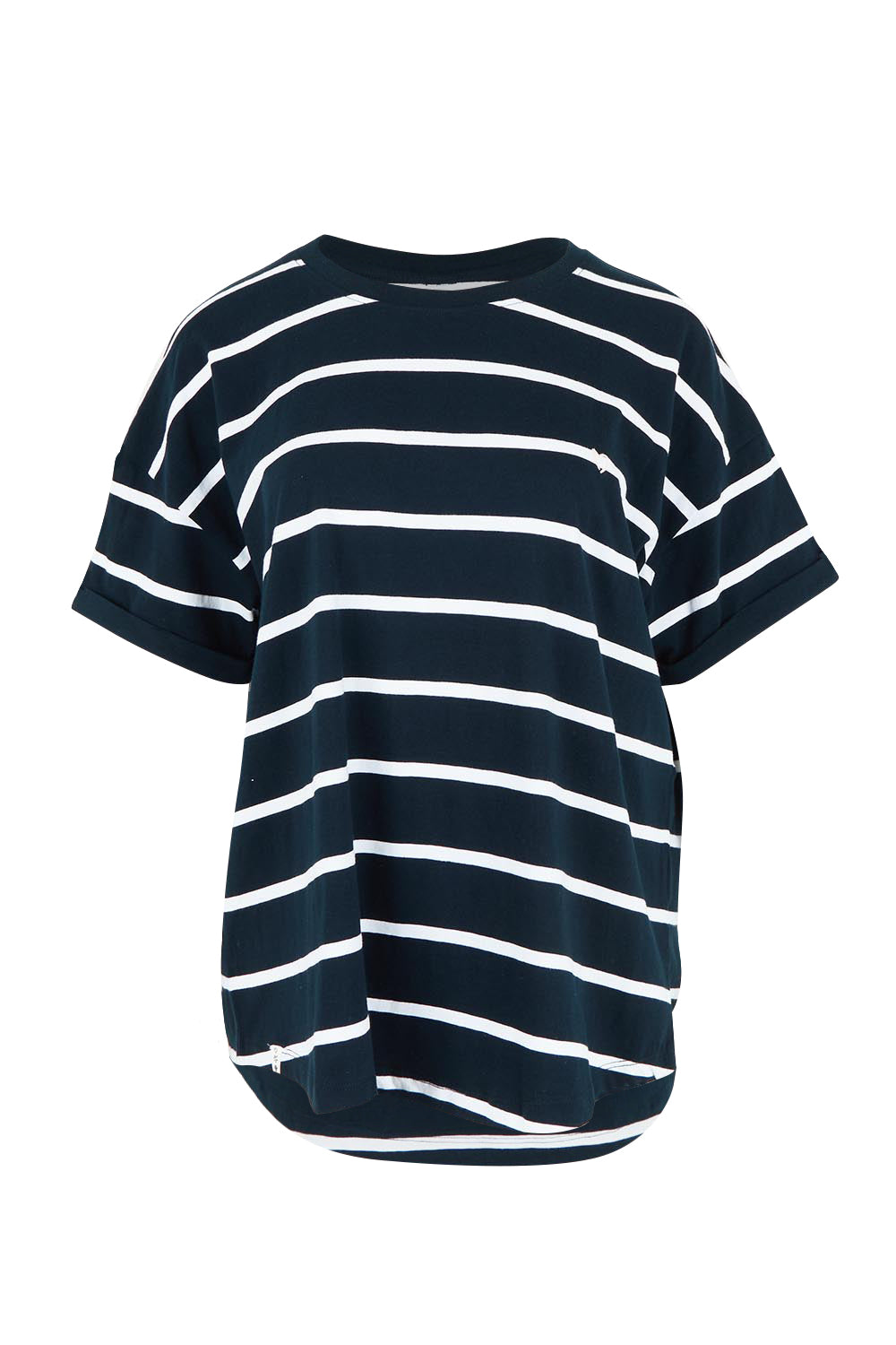 Product shot of the Fundamental Halli Cotton Short Sleeve Tee in colour Navyst (Blue), from the front