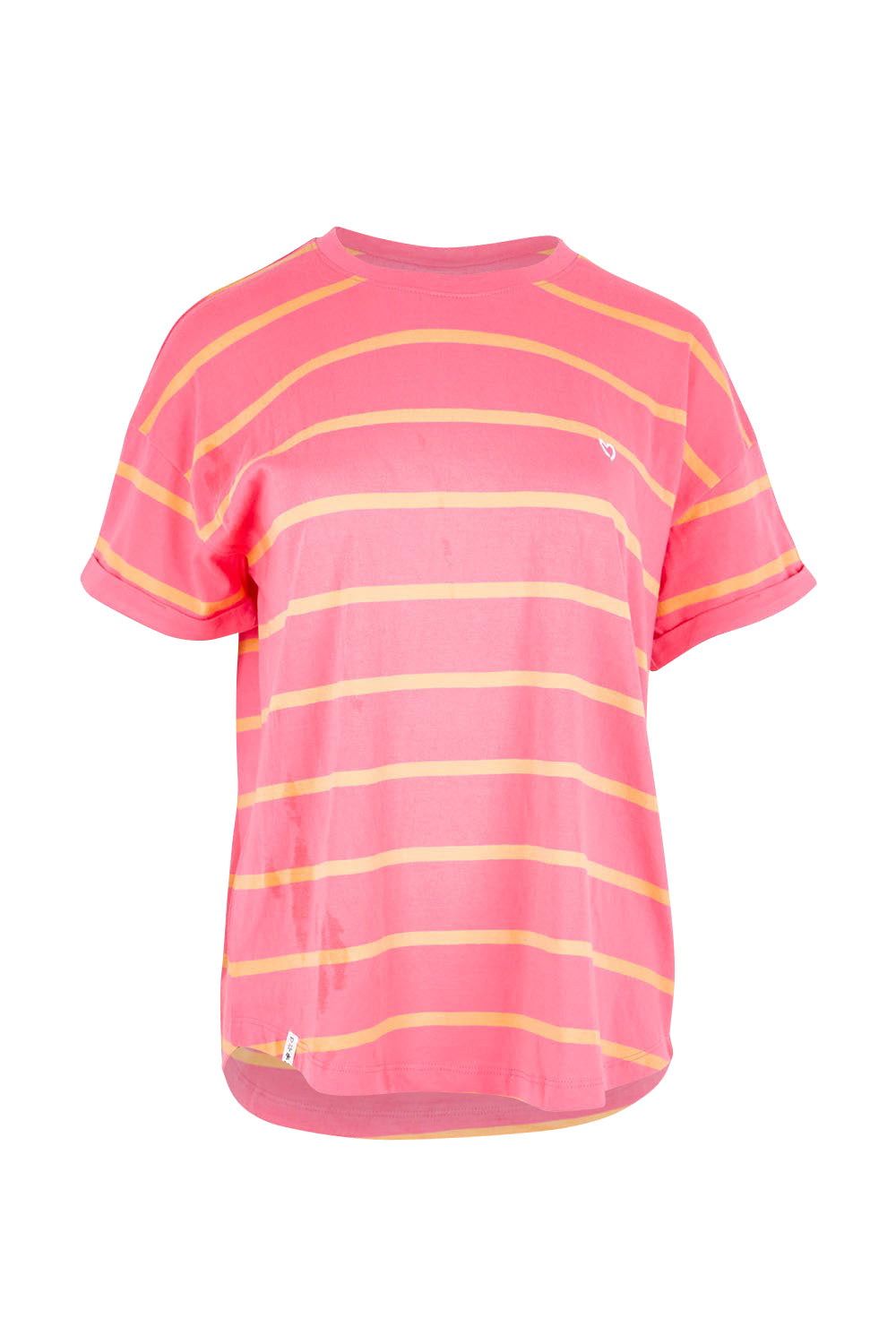 Product shot of the Fundamental Halli Cotton Short Sleeve Tee – Pinklemon in colour Pinklemon, from the front
