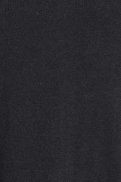 Product shot of the Fundamental Pima Cotton Vee Tee in colour Black (Black), detail