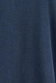 Product shot of the Fundamental Pima Cotton Vee Tee in colour Navy (Blue), detail