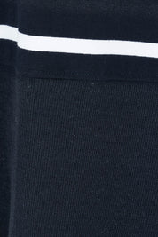 Product shot of the Fundamental Rib Stripe Cotton Tank in colour Navystripe (Blue), detail