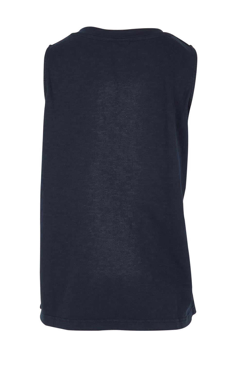 Product shot of the Fundamental Elysian Cotton Tank in colour Navy (Blue), from the back