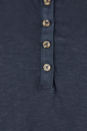 Product shot of the Fundamental Elysian Cotton Tank in colour Navy (Blue), detail