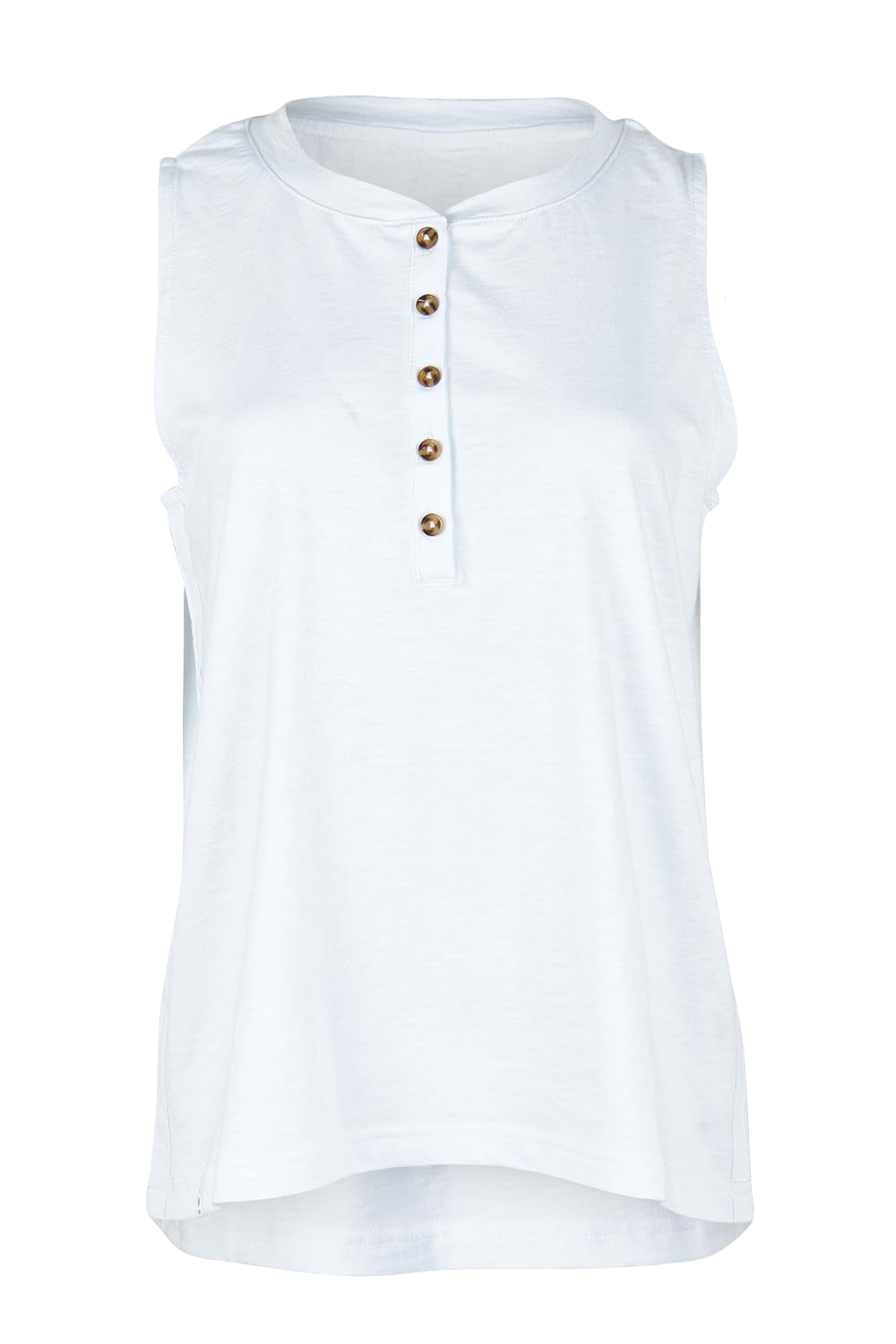 Product shot of the Fundamental Elysian Cotton Tank in colour White (White), from the front