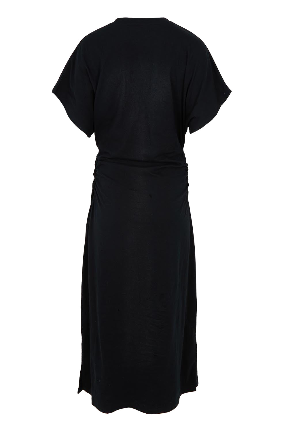 Product shot of the Fundamental Colette Cotton Dress in colour Black (Black), from the back