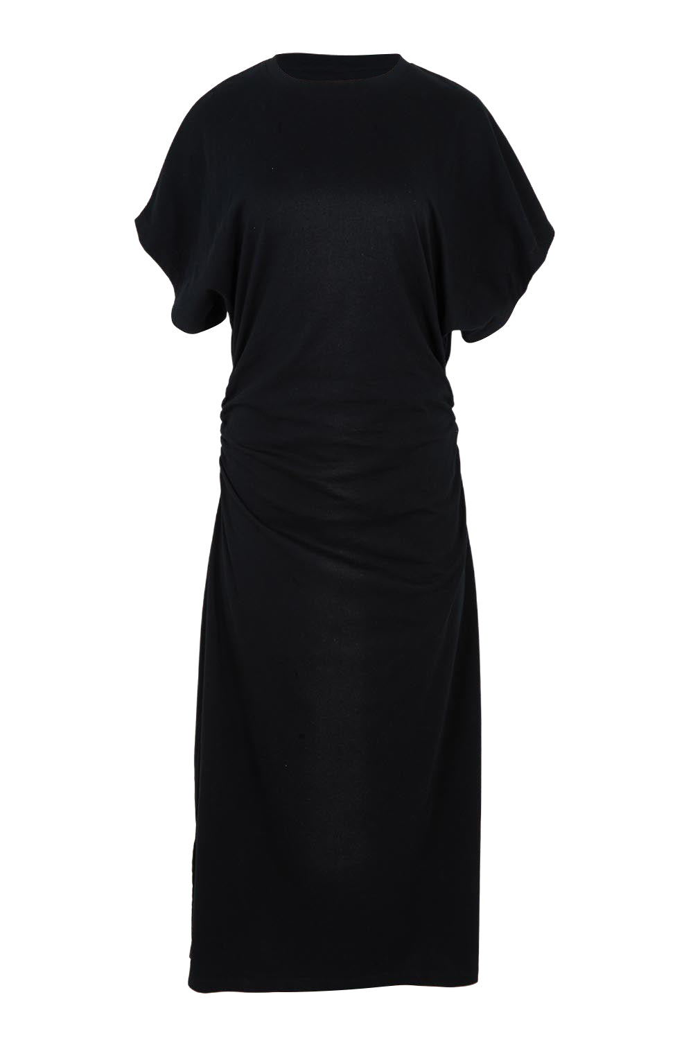 Product shot of the Fundamental Colette Cotton Dress in colour Black (Black), from the front