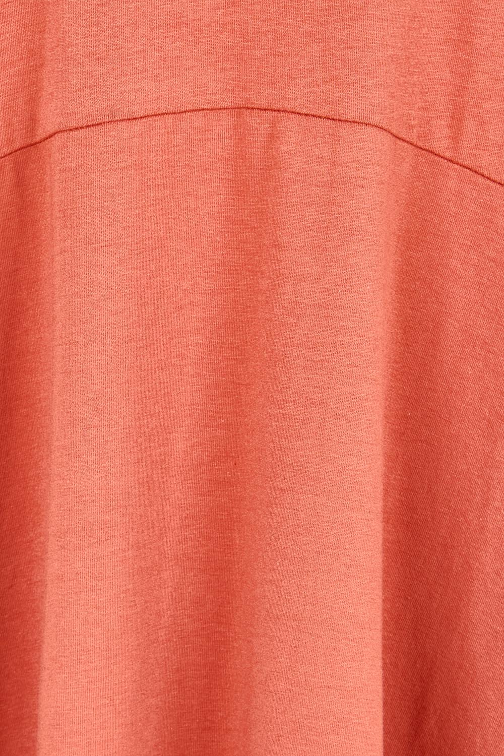 Product shot of the Fundamental Diana Cotton Tee Dress - Earth in colour Earth, showing detail