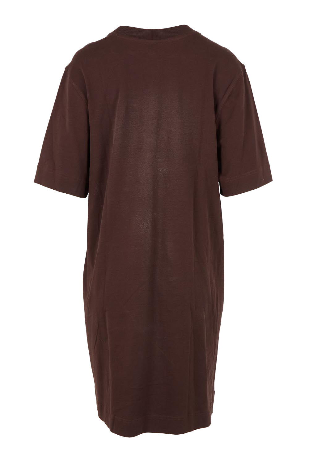 Product shot of the Fundamental Mish Cotton Dress – Coffee in colour Coffee, from the back