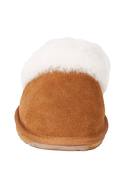 Product shot of the Jolie Sheepskin Slipper in colour Chestnut, detail
