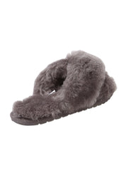 Product shot of the Mayberry Slipper Slide in colour Charcoal (Grey), from the back