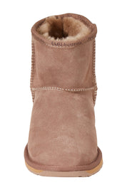 Product shot of the Platinum Stinger Mini Ugg Boots in colour Mushroom, detail