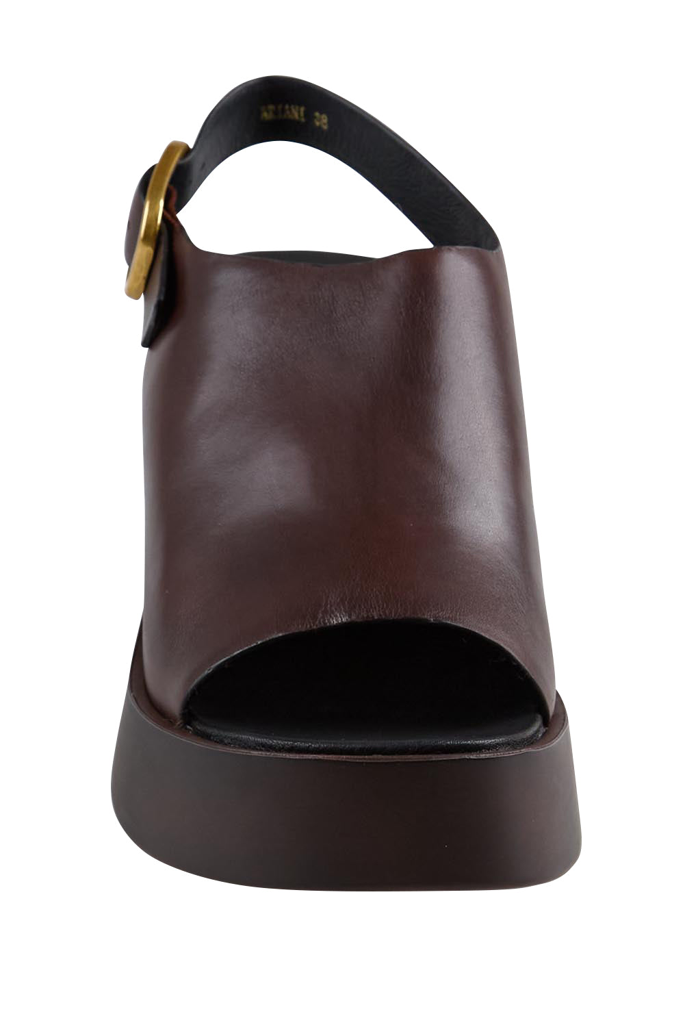 Product shot of the Ariani Sandal - Chestnut in colour Chestnut, showing detail
