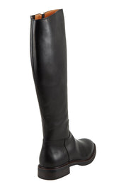 Product shot of the Blanche Leather Knee Boot in colour Black (Black), from the back