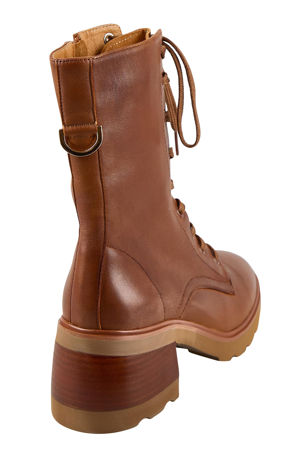Finton Lace Up Leather Boot - Brandy