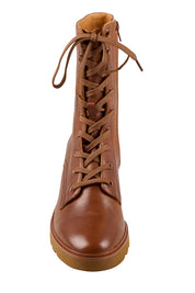 Finton Lace Up Leather Boot - Brandy
