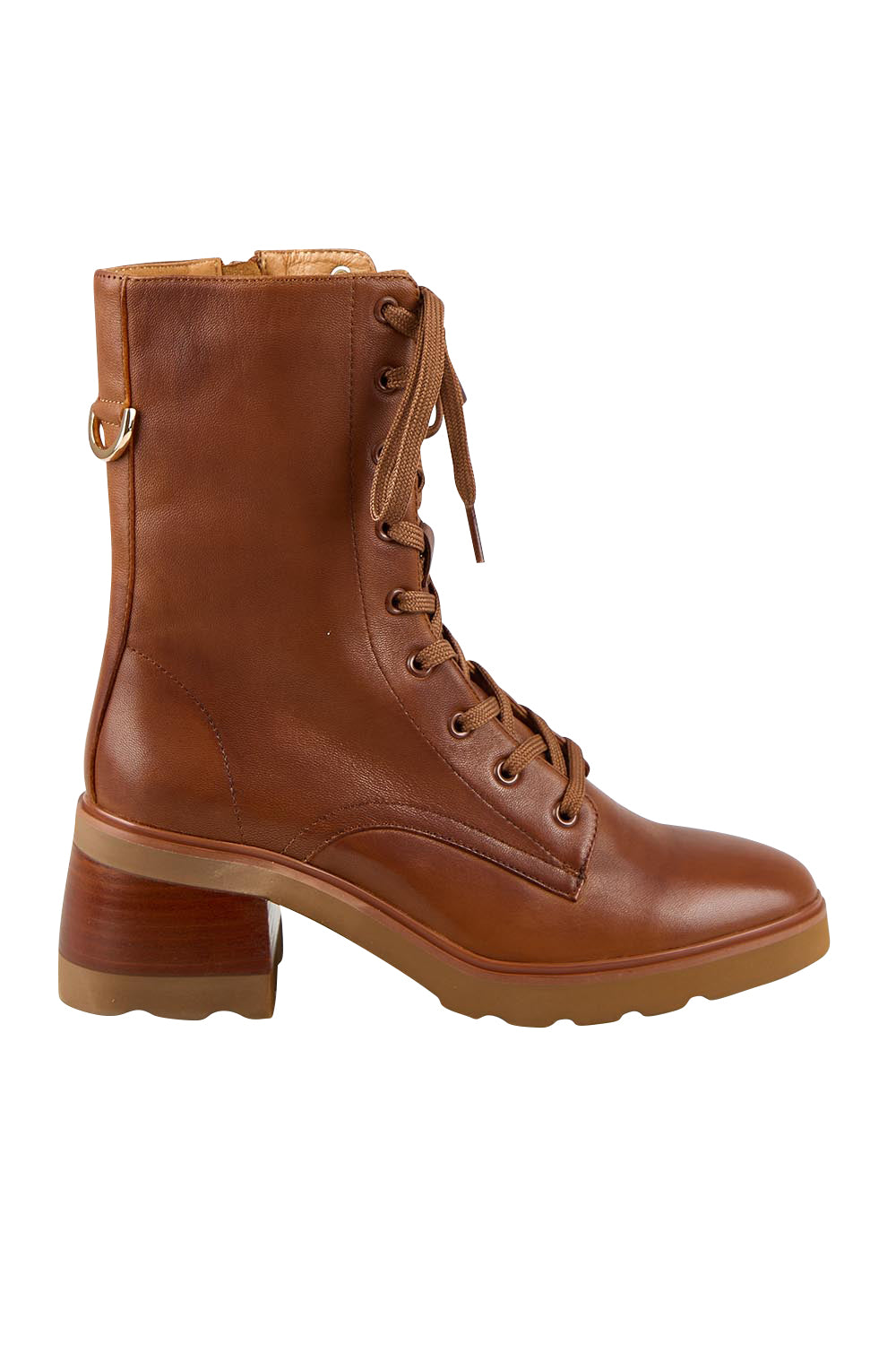 Finton Lace Up Leather Boot - Brandy